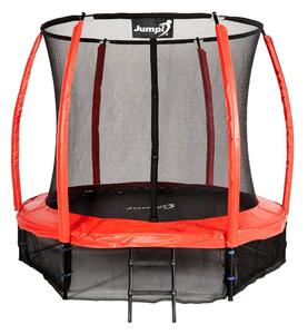 Trampolina Ogrodowa Jumpi 252cm/8FT Maxy Comfort Plus Czerwona Z Wewnętrzną Siatką