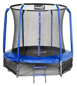 Trampolina Ogrodowa Jumpi 252cm/8FT Maxy Comfort Niebieska Z Wewnętrzną Siatką