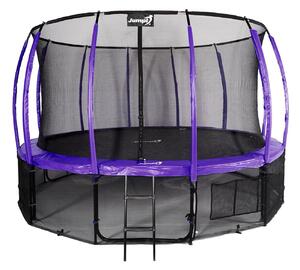 Trampolina Ogrodowa Jumpi 435cm/14FT Maxy Comfort Plus Fioletowa Z Wewnętrzną Siatką