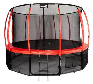 Trampolina Ogrodowa Jumpi 435cm/14FT Maxy Comfort Plus Czerwona Z Wewnętrzną Siatką