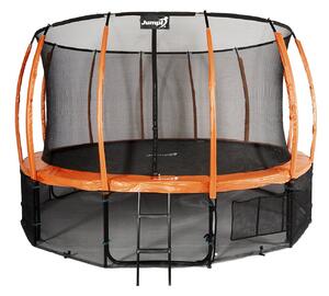 Trampolina Ogrodowa Jumpi 435cm/14FT Maxy Comfort Plus Pomarańczowa Z Wewnętrzną Siatką