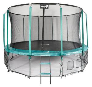 Trampolina Ogrodowa Jumpi 487cm/16FT Maxy Comfort Zielona Z Wewnętrzną Siatką