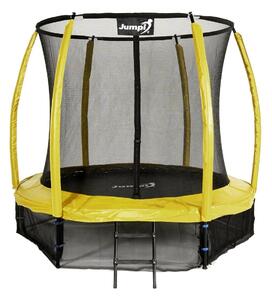 Trampolina Ogrodowa Jumpi 252cm/8FT Maxy Comfort Plus Żółta Z Wewnętrzną Siatką