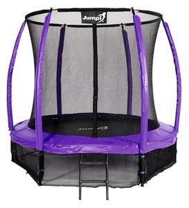 Trampolina Ogrodowa Jumpi 252cm/8FT Maxy Comfort Plus Fioletowa Z Wewnętrzną Siatką