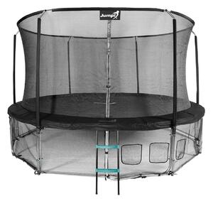 Trampolina Ogrodowa Jumpi 435cm/14FT Maxy Comfort Czarna Z Wewnętrzną Siatką