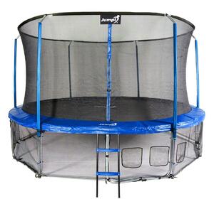 Trampolina Ogrodowa Jumpi 435cm/14FT Maxy Comfort Niebieska Z Wewnętrzną Siatką