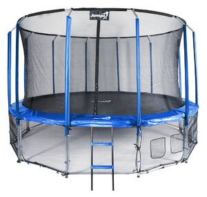 Trampolina Ogrodowa Jumpi 487cm/16FT Maxy Comfort Niebieska Z Wewnętrzną Siatką