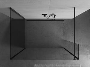 Mexen Kioto ścianka prysznicowa Walk-in 90 x 70 x 30 cm, transparent, czarna - 800-090-070-221-70-00-030