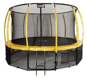 Trampolina Ogrodowa Jumpi 435cm/14FT Maxy Comfort Plus Żółta Z Wewnętrzną Siatką