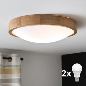 Brilagi Brilagi - LED sufitowa lampa CARVALHO SLIM 2xE27/60W/230V dąb pr. 37 cm BG0742
