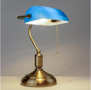 Brilagi Brilagi - Lampa biurkowa BANK OFFICE 1xE27/60W/230V mosiądz/niebieska BG0803