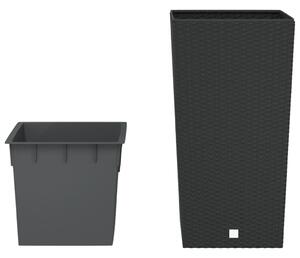 Donica z pojemnikiem wewnętrznym, antracyt, 21/49 L, rattan PP