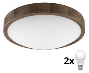 Brilagi Brilagi - LED sufitowe CARVALHO SLIM 2xE27/60W/230V dąb orzech pr. 37 cm BG0855