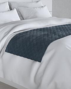 Narzuta hotelowa bieżnik Velvet 60x200cm kolor niebieski tkanina połyskliwa, welwetowa