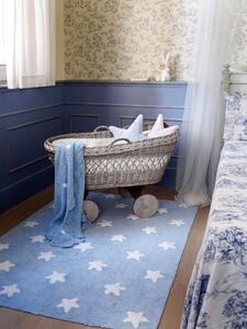 Dywan bawełniany do prania Blue Stars White