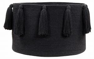 Pojemnik na zabawki Basket Tassels Black
