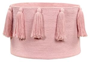Pojemnik na zabawki Basket Tassels Pink