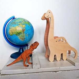 Drewniana Lampka Nocna dla dzieci - Dinozaur