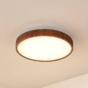 Lampa sufitowa LED Velua Lindby, możliwość ściemniania, ciemne drewno, salon / jadalnia, drewno, nowoczesny