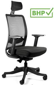 Krzesło biurowe Anggun BL418 Black, zgodne z normą BHP