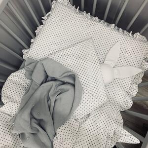 Komplet pościel z wypełnieniem Biała w Szare Kropki - wymiary