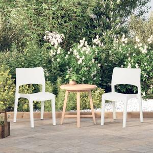 Krzesła ogrodowe, 2 szt., białe, polipropylen