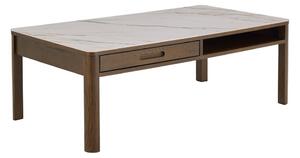 Beżowo-ciemnobrązowy stolik z ceramicznym blatem 70x130 cm Southampton – Actona