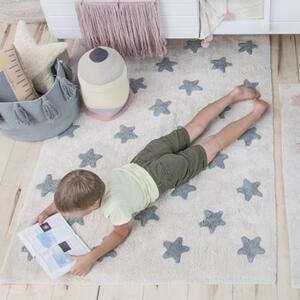 Dywan do prania w pralce Stars Natural - Vintage Blue