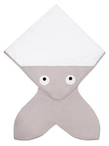 Baby Bites Ręcznik z kapturkiem Shark 75 x 75 cm Stone grey