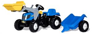Rolly Toys rollyKid-X New Holland rollyKid Traktor z łyżką i przyczepką Niebieski