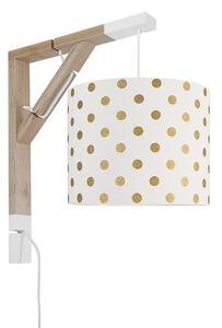 Lampa wisząca na ścianę kinkiet dla dzieci Simple Złote Grochy