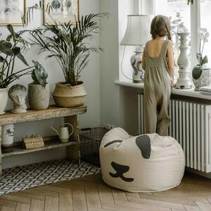 Dwukolorowy puf dla dzieci Panda Grey