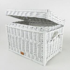 Wiklinowa skrzynia/kufer biała 60 cm