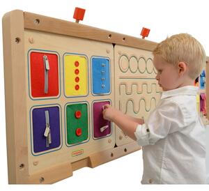 Ścienna Sensoryczna Tablica Manipulacyjna Otwieranie I Zamykanie Zamków Suwaki Guziki Masterkidz