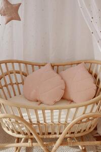 Lniana poduszka liść "light pink"