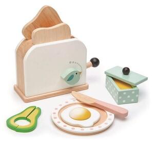 Drewniany toster z zestawem śniadaniowym, Mini Chef, Tender Leaf Toys