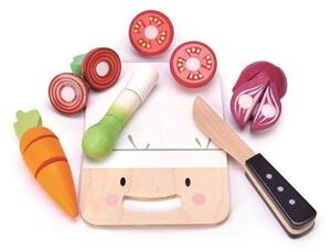 Drewniana deska z warzywami do krojenia, Mini Chef, Tender Leaf Toys
