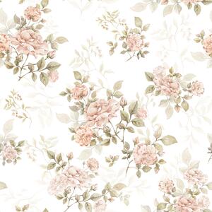 Tapeta do pokoju dziecięcego Vintage Rose Pattern