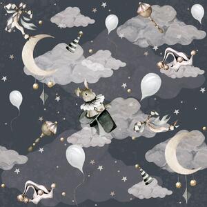 Tapeta do pokoju dziecka Magiczna uczta – gray blue