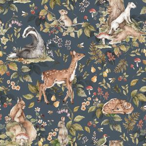 Tapeta do pokoju dziecka Cute forrest animals Dark
