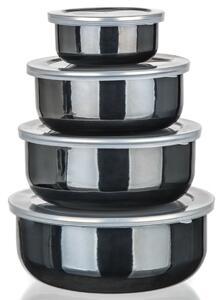 Banquet Zestaw misek emaliowanych METALLIC Black, 8 szt