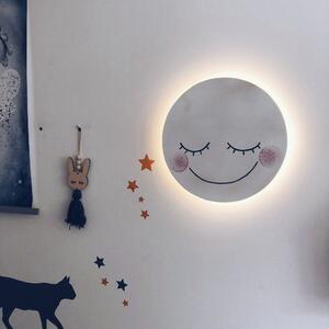 Drewniana lampka nocna dla dzieci Mały Księżyc