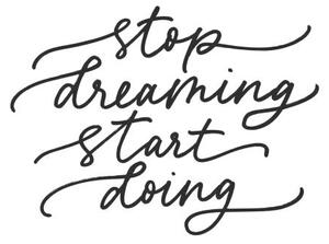 Ilustracja Stop dreaming start doing vector calligraphy, Asya_mix