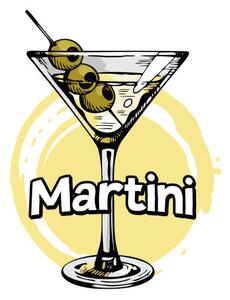 Fotografia Martini glass with olives Hand drawn, Vera Orlova