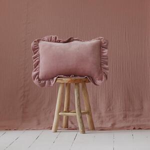 Poduszka welwetowa z falbanką "light pink"