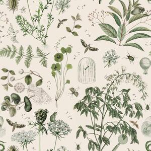 Tapeta do pokoju dziecka Green Botanical Stories