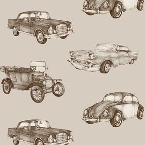 Tapeta do pokoju dziecka Cars Sepia / Industrial Evolution