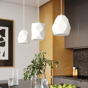 Biała lampa wisząca z geometrycznym kloszem - A440-Tomox