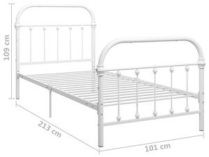 Białe metalowe łóżko 90x200 cm - Asal