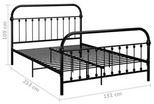 Czarne metalowe łózko w stylu loft 140x200 cm - Asal